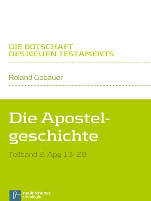 cover image of Die Apostelgeschichte